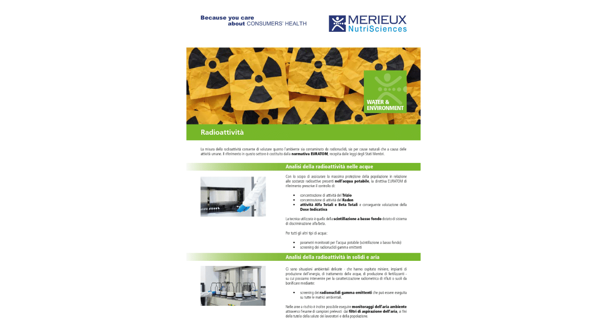 Mérieux-NutriSciences-Radioattività